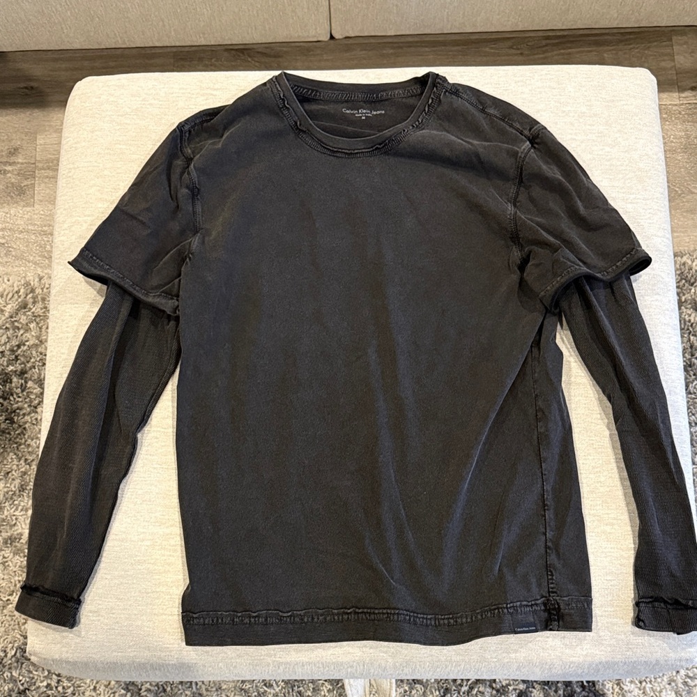 Calvin Klein Jeans Charcoal Long Sleeve Tee
